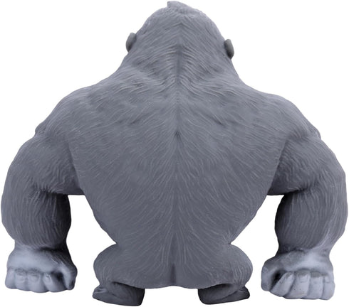 Gray Stretchy Gorilla Fidget Toy, Heavy Duty Sand-Filled Rubber Monkey Squishy, Stress Relief Ape with Goofy