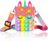 Gifts for Kids Rainbow Unicorn Purse Bag, Fashion Pop Purse Fidget Toy, Silica Dimple Crossbody Bag for Girls