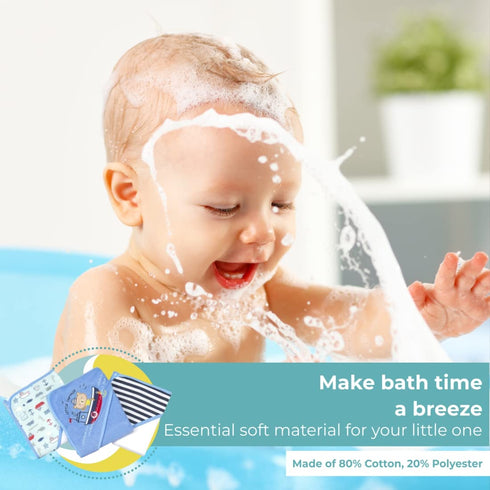 23-Piece Set, 3 20 Spasilk Soft Terry Hooded Bath Towel and Washcloth Baby Towels and Baby Washcloths for Newborn Boys