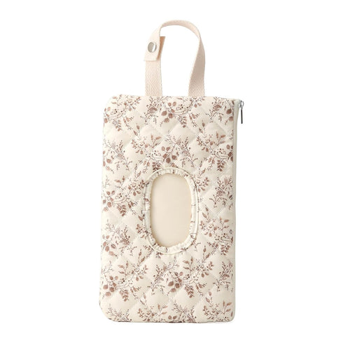 HIBEAR Quilted Diaper Wipe Pouch Portable Mommy Bag Refillable Floral Baby Wipe