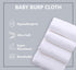 8 Pack Large Burp Cloths for Baby, 20" by 10", Ultra Absorbent Burping Cloths, Newborn Towel, Unisex, White
