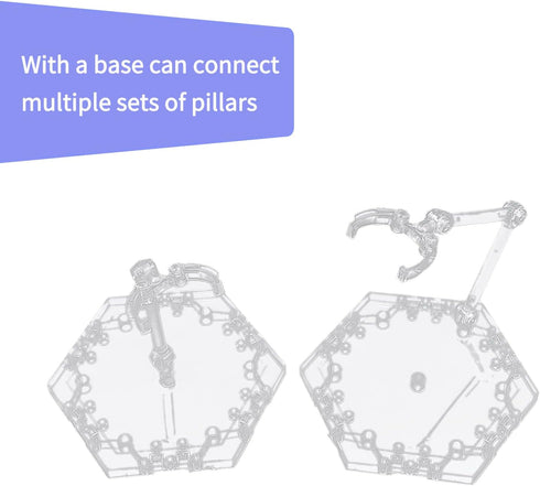 POMER Action Figure Stand, 5 Pcs Transparent Assembly Holder Base Display Model Support for HG/RG Gundam