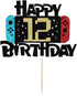 Video Game Happy 12th Birthday Cake Topper, Boy's 12th Birthday Level Up Party Decoration Supplies