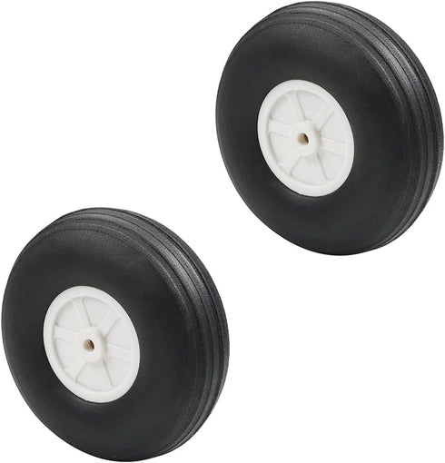 Fielect 3 inch RC Model Airplane Super Light Sponge Tire and Wheel Sets for RC Car, 2 Pcs