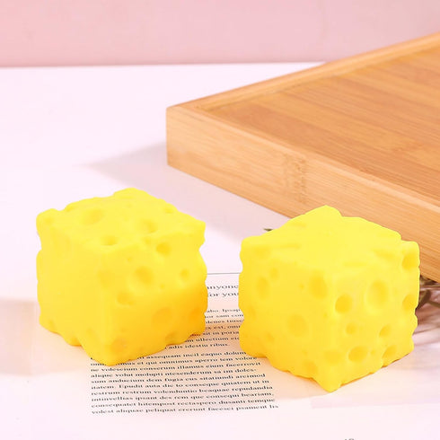 Generic 2 Pack, Jumbo Cheese Squishy, Large Cube Block, Slow Rising, Stress Relief, Sensory Fidget Toy, Yellow, Soft