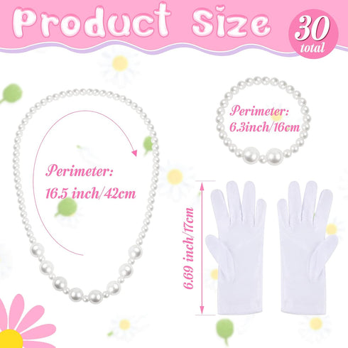 6 Sets Set 6 6 6 6 Set Zhanmai Girls Tea Party Dress Play Includes Daisy Tea Party Hats, Straw Purse, Pairs Gloves
