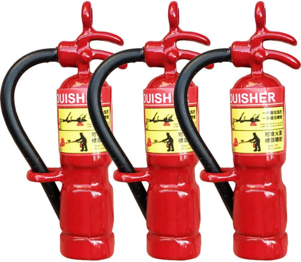 Totority Mini Fire Extinguisher 3pcs Set - Metal Outdoor Decor, Dollhouse Miniatures, Squirt Toy for Micro Landscape