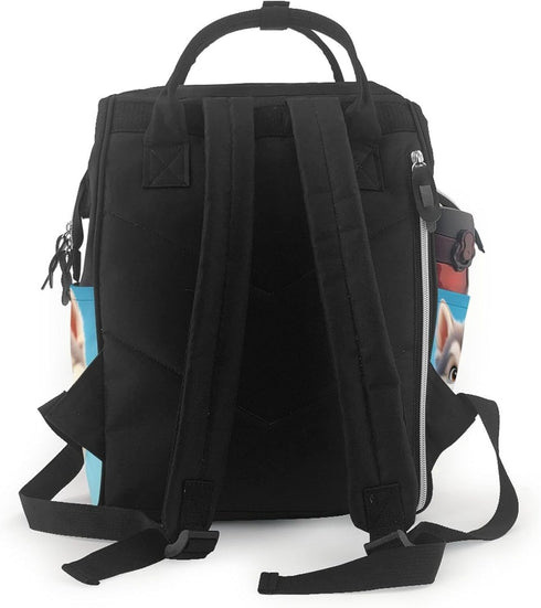 Qewfoju Backpack Backpack Blue Sky Cute Wolf Print Diaper Bag Large Capacity Diaper Baby Changing Bags