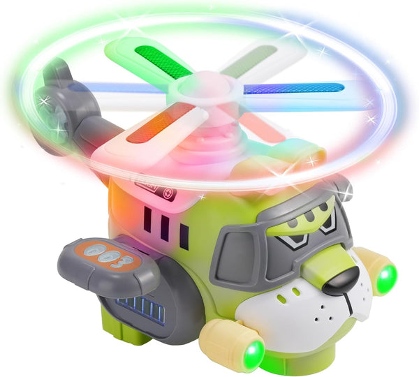 Gofimyee Tiger Style Kids Airplane Toy Electric Helicopter Toy with Lights & Sounds,