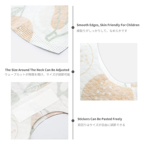 Poksun (60PCS) Baby and Infant Disposable Travel Bibs - Soft, Leakproof, for Toddlers Babies, Feeding, Traveling, Fruit