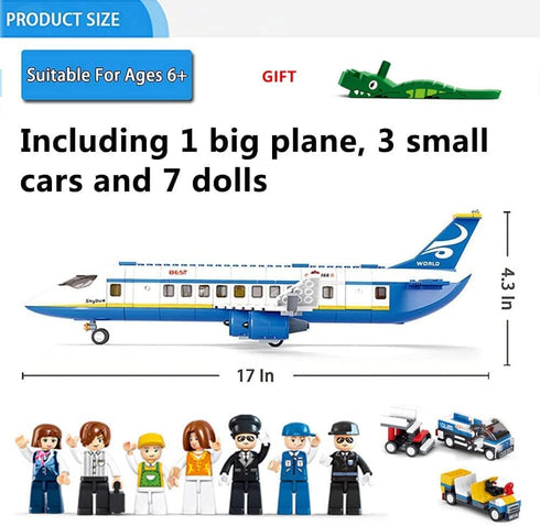 Building Blocks City Airplane Station Toy, 463 Pieces, STEM Learning Kits for Boys 6-12, Birthday Gift for Children