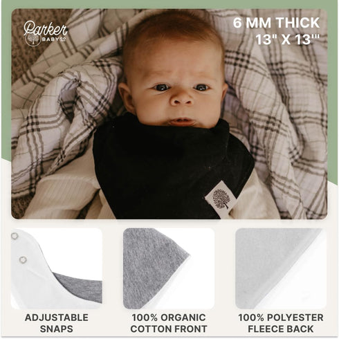 Stylish Baby Bandana Bibs - Soft Teething Drool Bibs for Boys and Girls