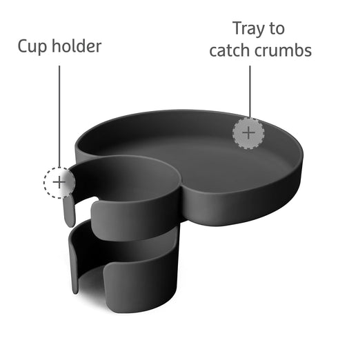 Grey Toddler Carseat Tray - Mess-Free Snacking Solution for Road Trips