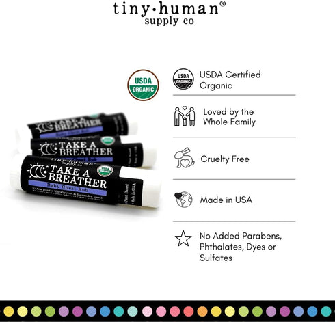 1pk, 100% Tiny Human Supply Co Organic Take A Breather Baby Chest Rub Stick Natural, Soothing Lavender & Eucalyptus