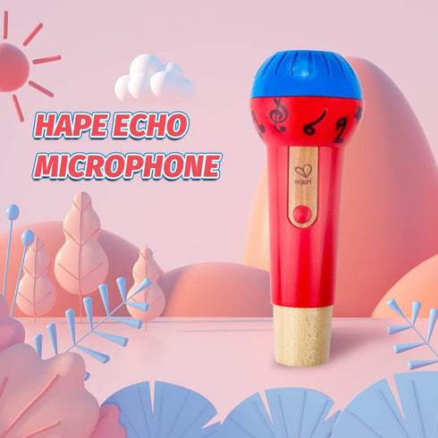 Hape Mighty Echo Microphone, Battery-Free Voice Amplifying Toy for Kids 1 Year & Up, Red, Model Number: E0337