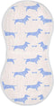 Cute Dachshund Dog and Bone Pattern Muslin Burp Cloths, 1 Pack, 100% Cotton Baby Washcloths for Boy Girl