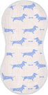 Cute Dachshund Dog and Bone Pattern Muslin Burp Cloths, 1 Pack, 100% Cotton Baby Washcloths for Boy Girl