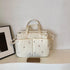 Xinsheinelry Stylish Large Capacity Diaper Bag with Delicate Embroidery for New Mom Portable Organiser for Travel