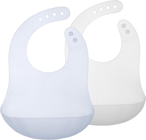 Olababy Fold N Go Silicone Baby Bib w Travel Case | Lightweight
