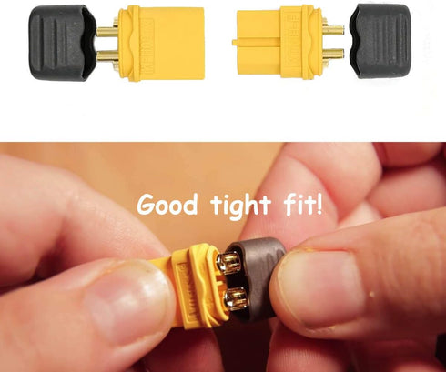 XT60 Connectors Female Male - Easy Solder Functional Wire Cover for DIY Custom Lipo Battery, 12 Each