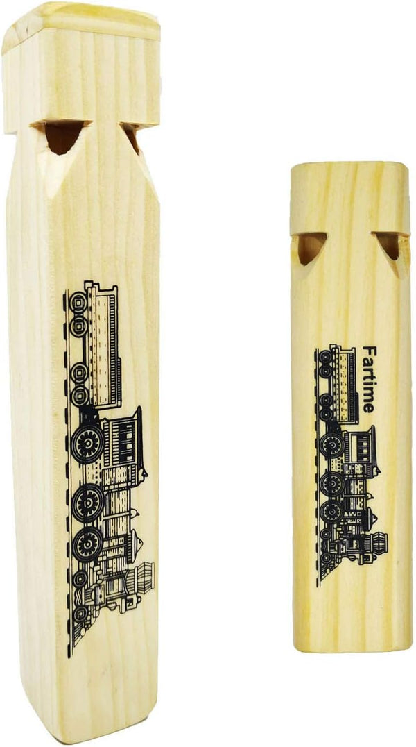 2PCS Wooden Train Whistle Musical Toy for Kids—4 Tones 7.4" Long and 2 Tones 5.5" Long