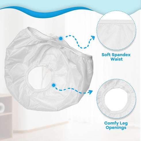 dappi Swimming 100% 20-25 lbs), 4 Counts Reusable Waterproof for Potty Training & Nylon Taffeta Diaper Pants