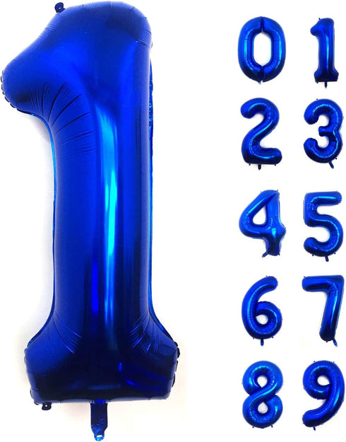 Lovoir 40 Inch Navy Blue Number 1 Balloon, Jumbo Digit Mylar Foil Helium Balloons for Birthday Party Decorations