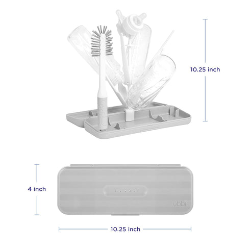Set, 8 Ubbi On-the-Go Drying Rack and Brush Includes Travel Case and Bottle Brush for Compact Storage, Holds Up