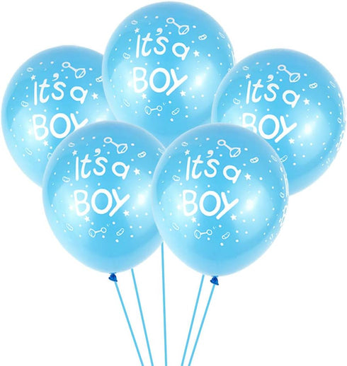 50 Pcs It's a Boy Girl Balloons, 12inch Light Blue Pink Latex Balloons for Baby Shower Birthday Party Decorations