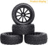 4Pcs 12mm Hex RC Wheels Tires, Height 2.99 inch (76mm) for 1/10 On Road and 1/14 1/16 1/18 Scale Models
