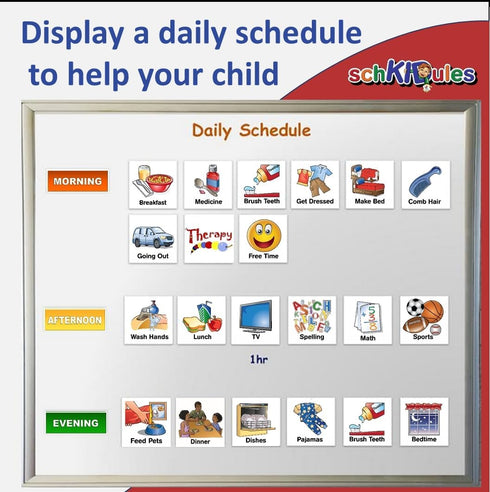 153 pc Daily Visual Schedule Magnets for Kids, Create Healthy Routines, Reminders, and Chore Charts