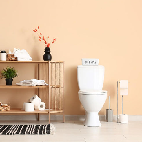 7.28" 4.80" 2.75" Butt Wipes Dispenser L * W * H, Bathroom Flushable Baby Wipes Container Holder Nursery