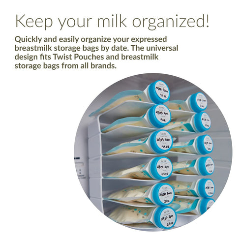 Kiinde Keeper Twist Pouch and Foodii System Breast Milk Bag & Baby Food Pouch Organizer, Refrigerator Storage