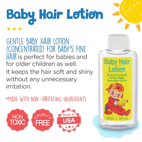 Clubman Gentle Baby Hair Lotion, Concentrated for Baby's Fine Hair, 2 oz x 3 packs