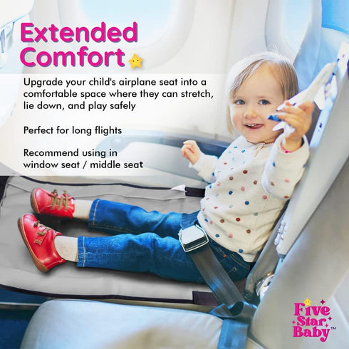 Toddler Airplane Bed - Ultimate Airplane Travel Essential | Portable Airplane Seat Extender for Kids | Perfect Airplane