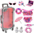 American Doll Travel Suitcase Play Set for 18 Inch Doll, Travel Carrier Luggage, Doll Clothes, Sunglasses, Camera,