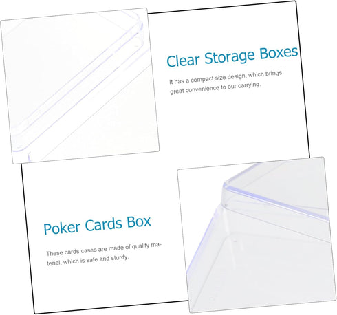 12pcs Clear Plastic Poker Box Organizer - Game Card Holders for Bridge Decks and Poker Cards Storage