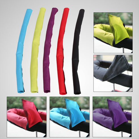 (Pack of 2) Baby Pushchair Stroller Handle Bar Cover Infant Toddler Pram Bumper Bar Dust-proof Handle Sleeve(Red)