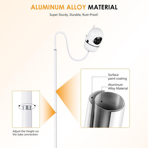 GAHOGA 37.4" 69" Baby Monitor Floor Stand Holder Compatible with HelloBaby, Nanit Pro & Flex Stand, Owlet, Infant