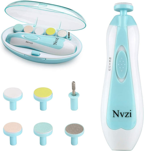 Baby Nail Trimmer Electric, Nail File Clippers with Light for Newborn or Toddler Toes and Fingernails