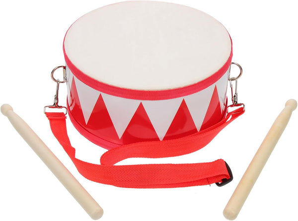 Kids 8 Inch Wooden Drum Set with 2 Drumsticks, Musical Instrument for Toddlers Boys Girls