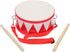Kids 8 Inch Wooden Drum Set with 2 Drumsticks, Musical Instrument for Toddlers Boys Girls