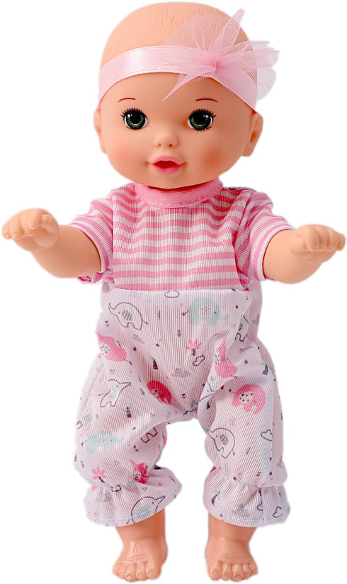 POCO DIVO Pink Headband Sweetie Cherub: 8-inch Toddler Girl Doll with Romper Onesies