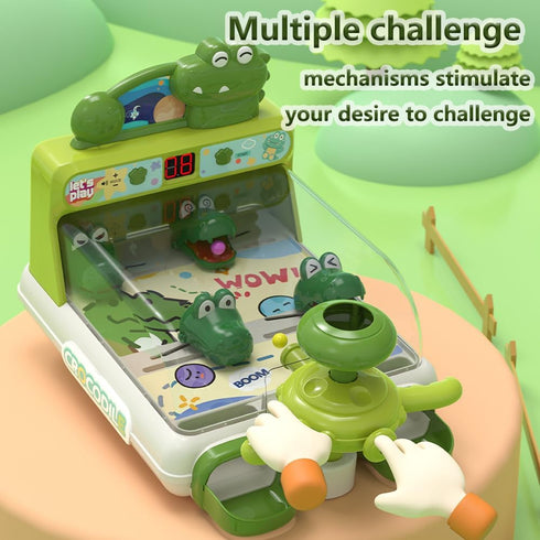 Dinosaur Crocodile Pinball Machine Board, Interactive Electronic Toys for Kids Ages 3-5 Birthday Gift for Early Learning