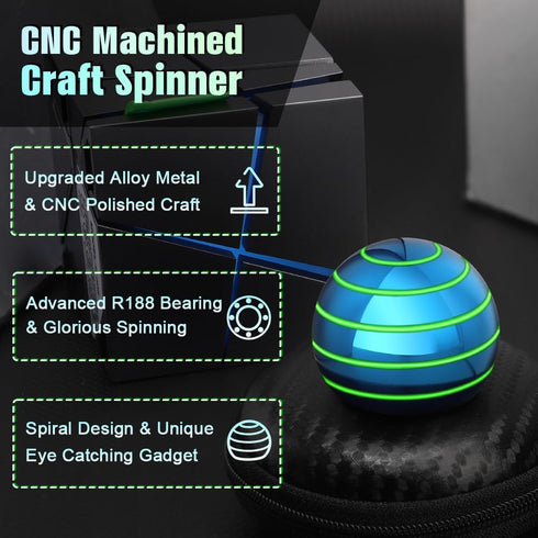 Mechaniker Luminous Desk Spinning Toys for Kids Adults, Metal Optical Illusion Fidget Spinner, Glow in The Dark Kinetic