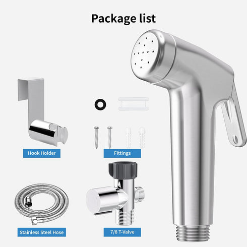 Shineforu Handheld Bidet Sprayer for Toilet, Bidet Sprayer Kit with Stainless Steel Hose for Feminine Wash, Adjustable