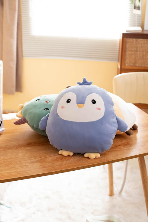 Soft Purple Penguin Plush Hugging Pillow - Cute 12 Inch Stuffed Animal for Birthday, Valentine, Christmas Gifts