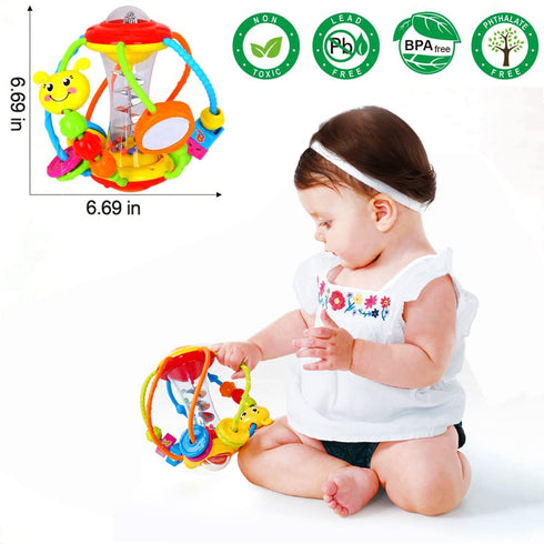 HOLA Baby Toys for 0-12 Months: Rattle Toys, Activity Ball, Shaker Grab Spin Crawling Toys for Infants