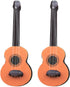 E-outstanding 2PCS Miniature Guitar, Wooden Base Guitar Dollhouse Musical Instrument Photo Props