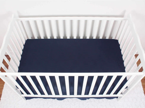 3-Pack Set 9" 28x52, Cozy 2 Blue/1 CaSaJa Fitted Crib Sheets for Baby Boys, Extra Soft Breathable Deep Mattress Sheet